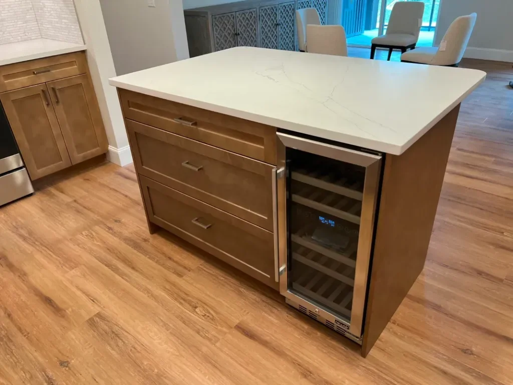 Kitchen Island with Beverage Storage